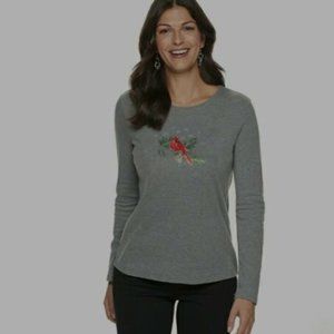 Women's SIZE M Croft & Barrow® Holiday Long SLEEVE